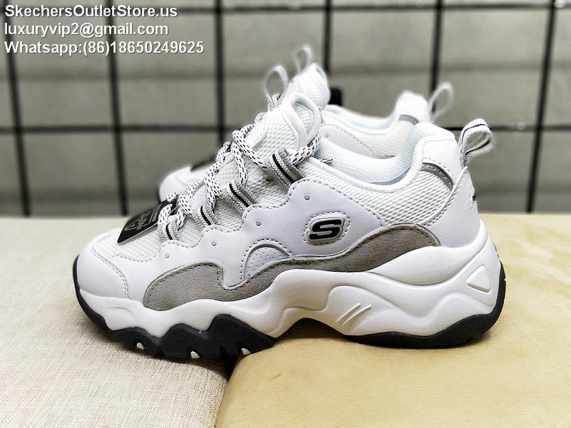 Skechers D'Lites 3 999878 Unisex Sneakers White Grey 35-44